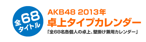 【全68タイトル】AKB48 2013年　卓上タイプカレンダー「全68各個人の卓上、壁掛け兼用カレンダー」